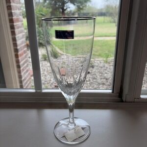 Replacement WATERFORD MARQUIS CLARIA PLATINUM 8"‎ Glass Rimmed Silver W/ Sticker